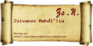 Zsivanov Mahália névjegykártya